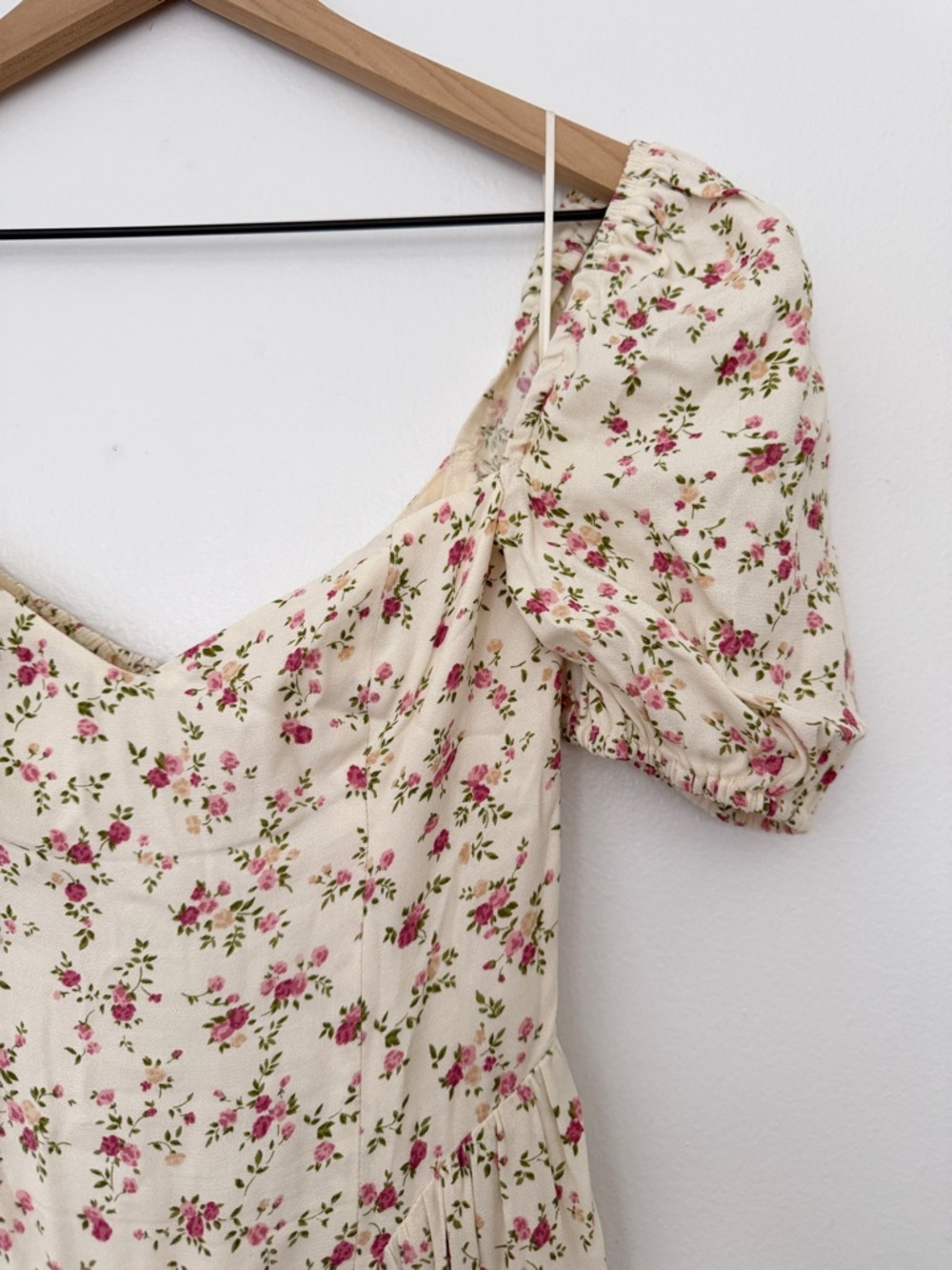 Reformation Cream Maxi Dress with Pink Floral Print - Picture 4 of 7